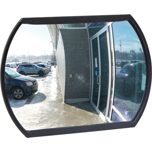 Roundtangular Convex Mirror with Bracket, 12" H x 18" W, Indoor/Outdoor