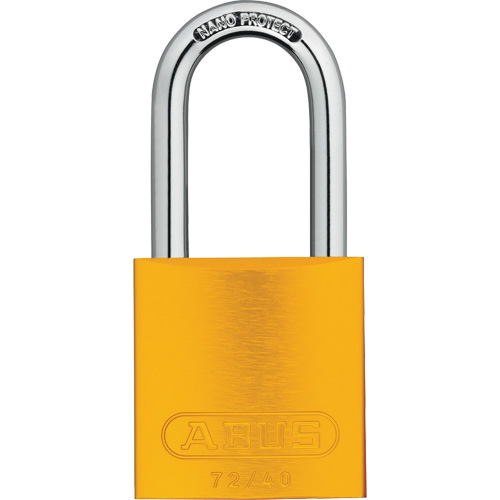 Safety Padlocks, Yellow, Keyed Alike, Aluminum, 1-1/2" Width