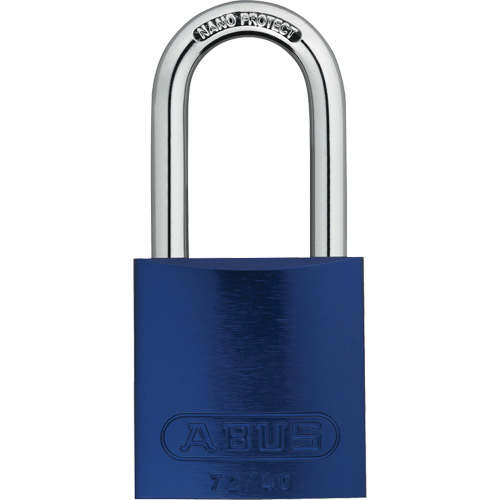 Safety Padlocks, Blue, Keyed Alike, Aluminum, 1-1/2" Width