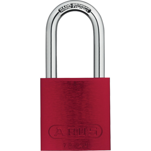 Safety Padlock, Red, Keyed Different, Aluminum, 1-1/2" Width