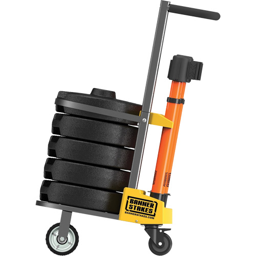 PLUS Barrier Post Cart Kit, 75' L, Metal, Orange