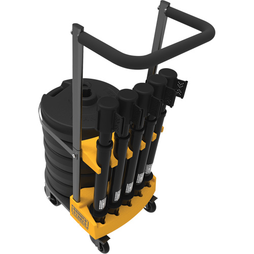 PLUS Barrier Post Cart Kit, 75' L, Metal, Black