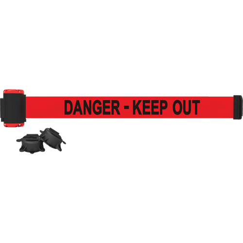 Wall Mount Barrier, Plastic, Magnetic Mount, 7', Red Tape