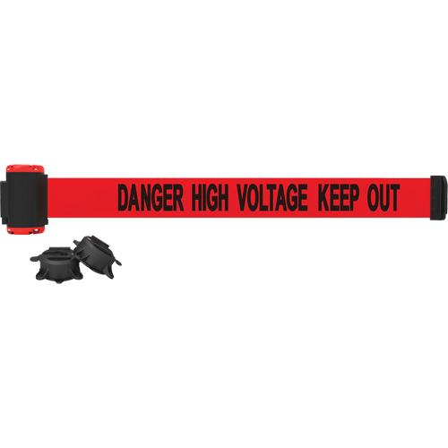 Wall Mount Barrier, Plastic, Magnetic Mount, 7', Red Tape