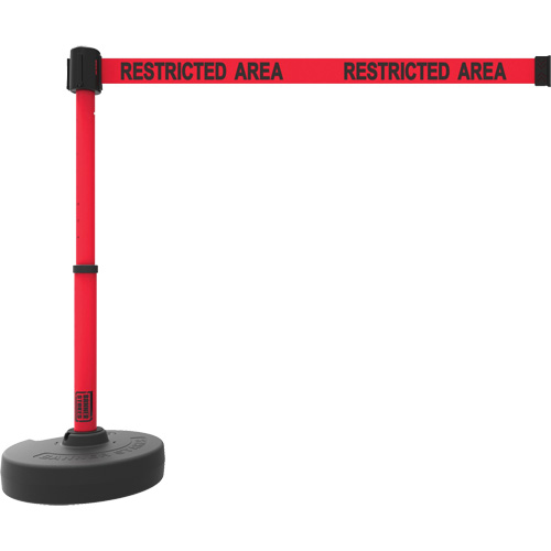 PLUS Barrier Post Set, Plastic, 42" H, Red Tape, 15' Tape Length