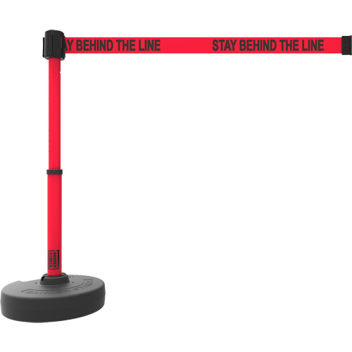 PLUS Barrier Post Set, Plastic, 42" H, Red Tape, 15' Tape Length