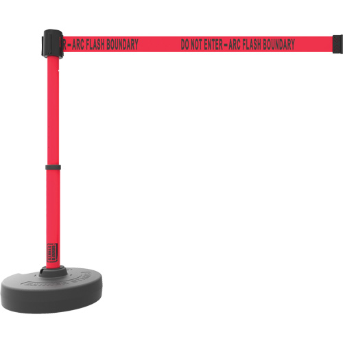 PLUS Barrier Post Set, Plastic, 42" H, Red Tape, 15' Tape Length