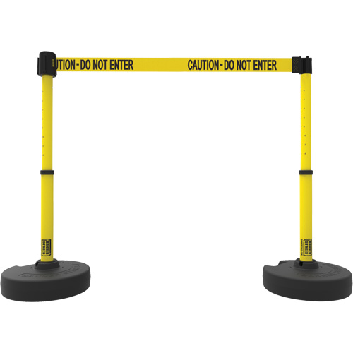 PLUS Barrier Post Set X2, Plastic, 42" H, Yellow Tape, 15' Tape Length