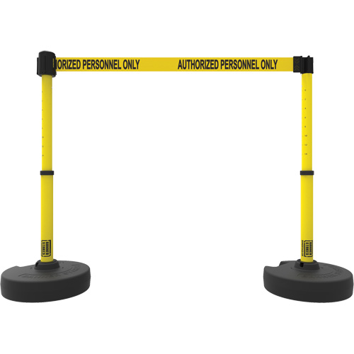 PLUS Barrier Post Set X2, Plastic, 42" H, Yellow Tape, 15' Tape Length