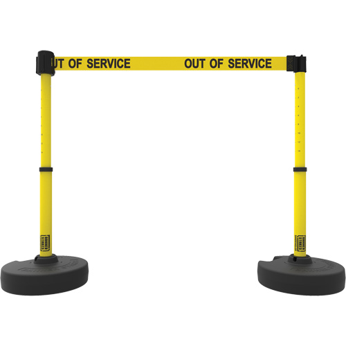 PLUS Barrier Post Set X2, Plastic, 42" H, Yellow Tape, 15' Tape Length