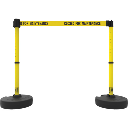 PLUS Barrier Post Set X2, Plastic, 42" H, Yellow Tape, 15' Tape Length