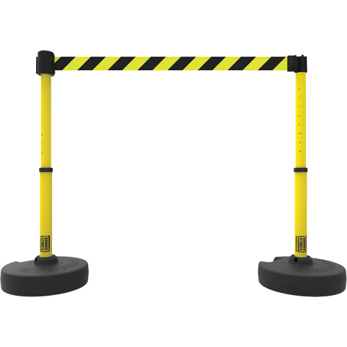 PLUS Barrier Post Set X2, Plastic, 42" H, Yellow Tape, 15' Tape Length