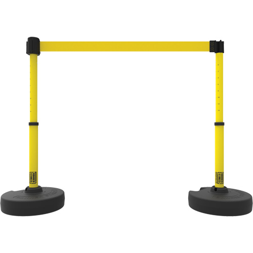 PLUS Barrier Post Set X2, Plastic, 42" H, Yellow Tape, 15' Tape Length