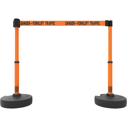 PLUS Barrier Post Set X2, Plastic, 42" H, Orange Tape, 15' Tape Length