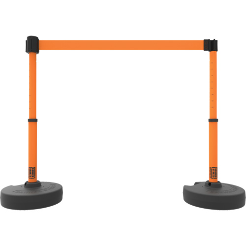 PLUS Barrier Post Set X2, Plastic, 42" H, Orange Tape, 15' Tape Length