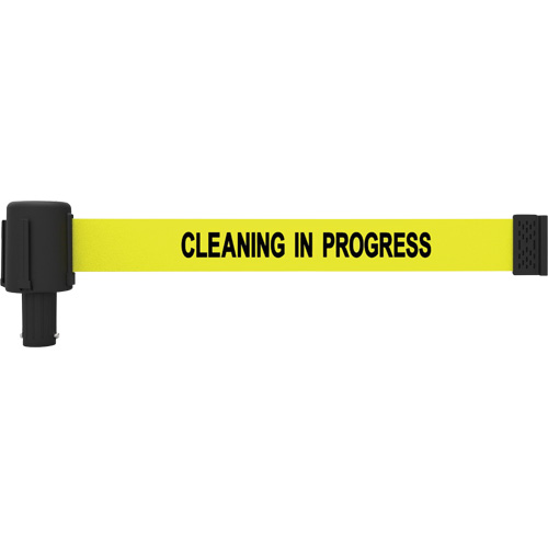 PLUS Banner Cassette, Cleaning In Progress, 15', Yellow Tape