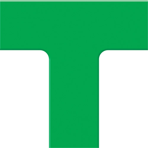 Tough-Mark™ Heavy-Duty Floor Marking, T, 6" L x 6" W, Green, Polyethylene