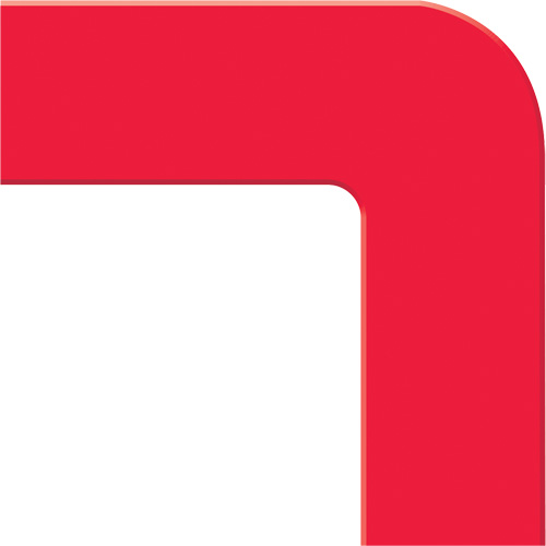 Tough-Mark™ Heavy-Duty Floor Marking, L, 6" L x 6" W, Red, Polyethylene