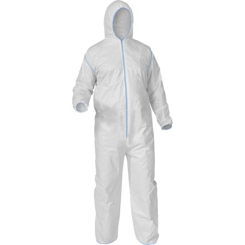 Protective Coveralls, X-Large, White, Microporous