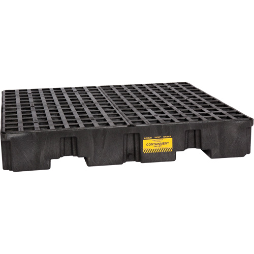 Spill Containment Pallet, 66 US gal. Spill Capacity, 51.5" x 51.5" x 8"