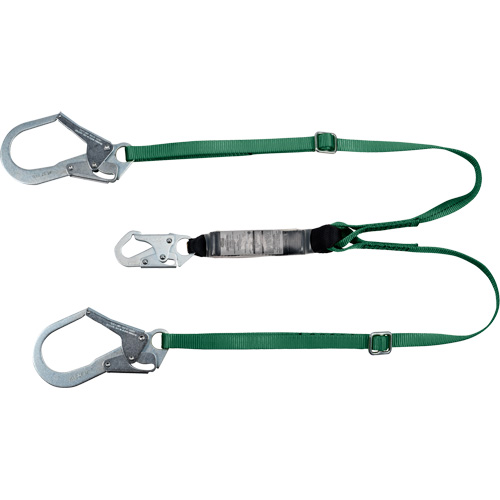 V-Series Lanyard, 6', Rebar Hook Center, Snap Hook Leg Ends, Polyester