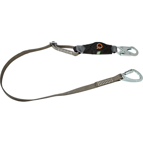 V-Series Tie-Back Lanyard, 6', Carabiner Center, Snap Hook Leg Ends, Polyester