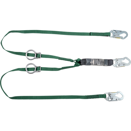 V-Series Lanyard, 3', Rebar Hook Center, Snap Hook Leg Ends, Polyester