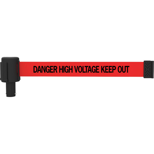 PLUS Banner Cassettes, Danger High Voltage Keep Out, 15', Red Tape