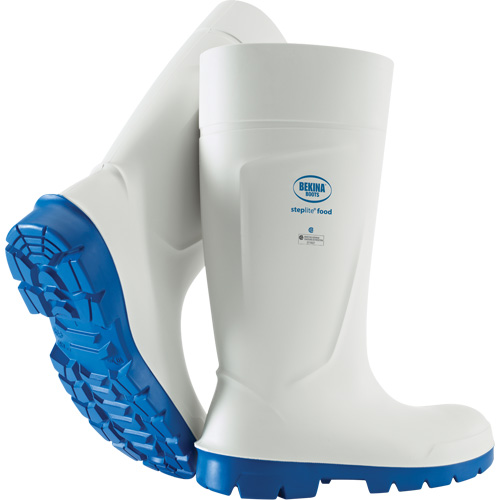 Bekina® Steplite Food Safety Boots, Polyurethane, Steel Toe, Size 11