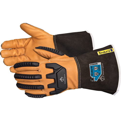 Endura® Anti-Impact Driver's Gloves, Large, Grain Goatskin Palm, Kevlar® Inner Lining