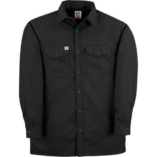 Twill Work Shirt with Snap, Men's, X-Large (Tall), Black