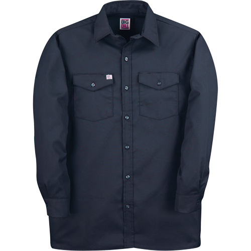 Long-Sleeved Twill Work Shirt, Men's, Large (Tall), Navy Blue