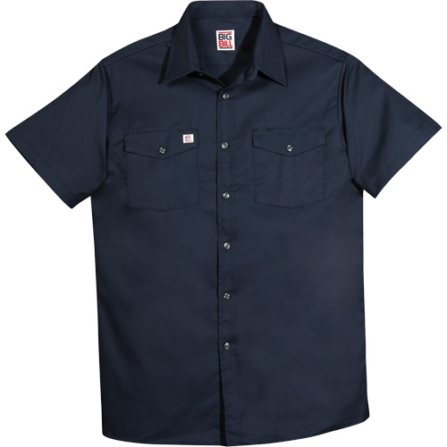Short-Sleeved Twill Work Shirt, Men's, 5X-Large (Tall), Navy Blue