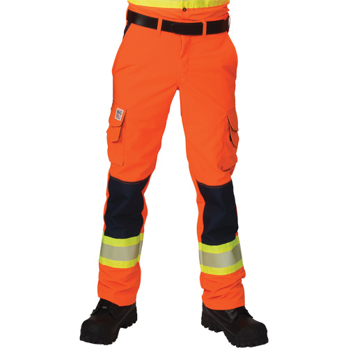 Ripstop High-Visibility Cargo Pants, Polyester, 36, High Visibility Orange