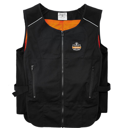 Chill-Its® 6260 Lightweight Phase Change Cooling Vest with Packs, Large/X-Large, Black
