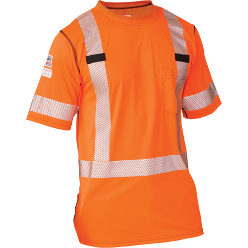 Polartec® Power Grid® High Visibility Short Sleeved T-Shirt, Polyester, Large, Orange