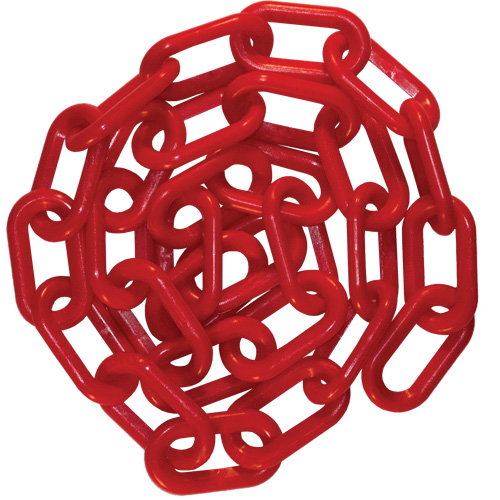 Plastic Chain, Red, 1.5" Link, 50' Length