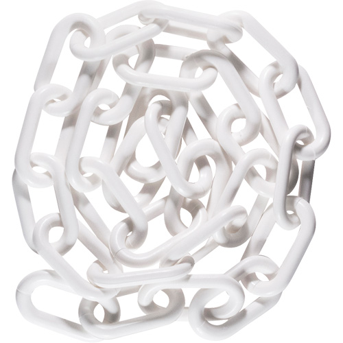 Plastic Chain, White, 1.5" Link, 200' Length