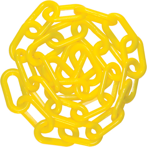 Plastic Chain, Yellow, 2" Link, 50' Length