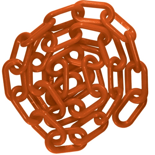 Plastic Chain, Orange, 2" Link, 100' Length
