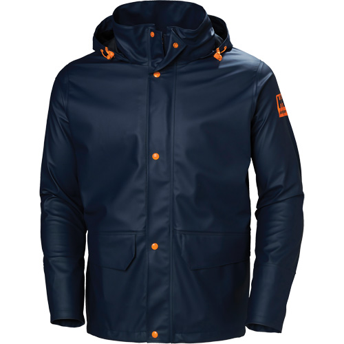 Gale Rain Jacket, Polyester/Polyurethane, Large, Navy Blue