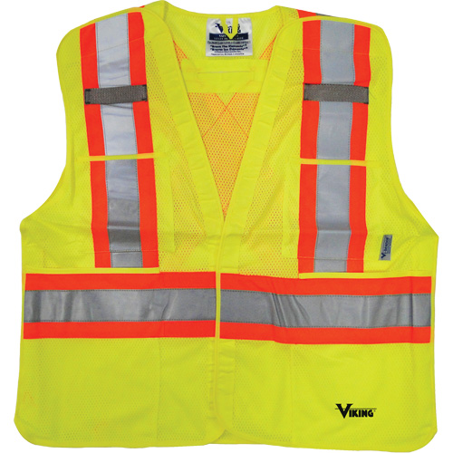 Safety Vest, High Visibility Lime-Yellow, Large/X-Large, Polyester