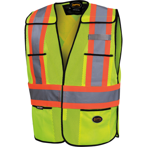 6927 Safety Vest, High Visibility Lime-Yellow, Polyester