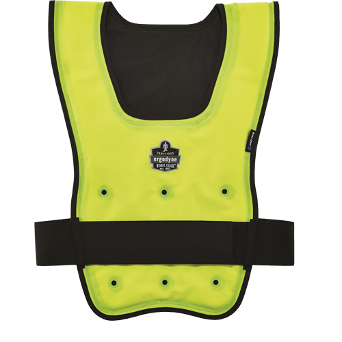 Chill-Its® 6687 Economy Dry Evaporative Cooling Vest, Small/Medium, High Visibility Lime-Yellow