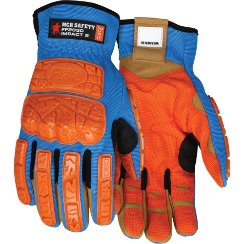 Forceflex® Impact Gloves, Medium, Synthetic Palm, Slip-On Cuff