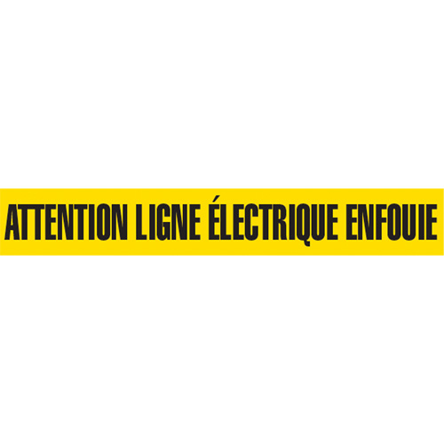 Barricade Tape, French, 3" W x 1000' L, 2 mils, Black on Yellow