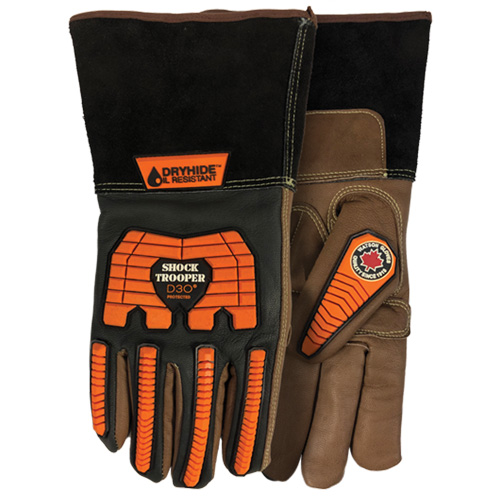 5785G Shock Trooper Gloves, Large, Goatskin Palm, Gauntlet Cuff