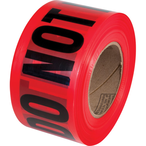 PrimeGuard™ "Danger Do Not Enter" Barricade Tape, English, 3" W x 1000' L, Black on Red