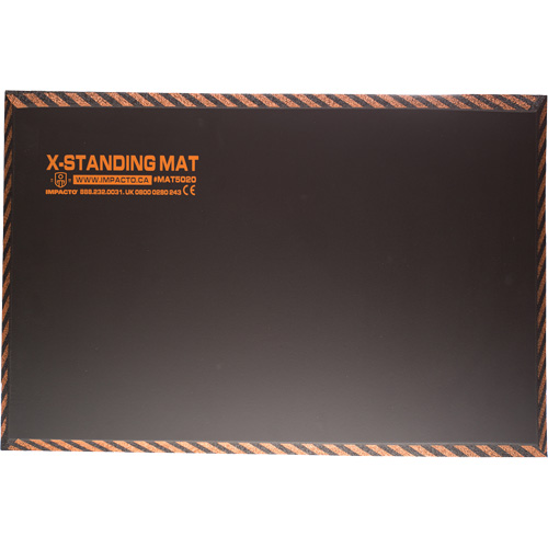 Anti-Fatigue Standing Mat, Smooth, 16" x 28" x 1", Black, Rubber