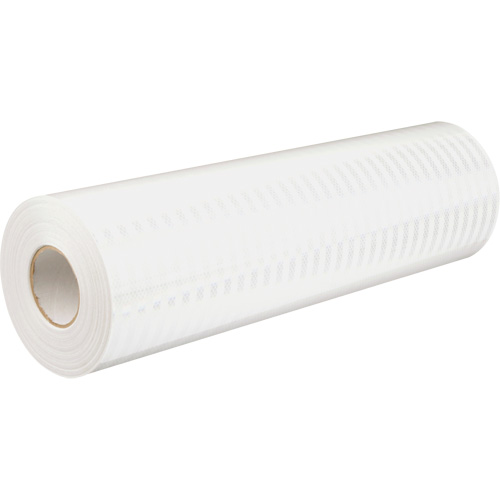 High Intensity Prismatic Grade Reflective Sheeting, 2" W x 150' L, 19 mils, White